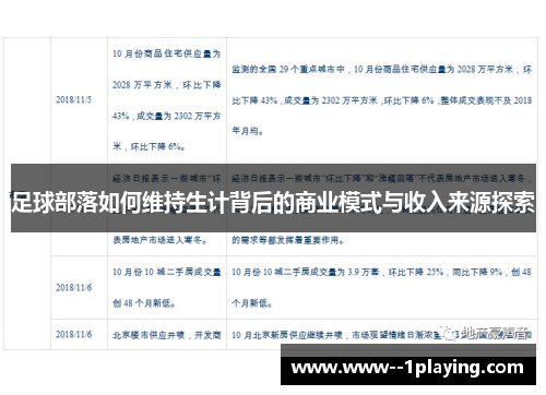 足球部落如何维持生计背后的商业模式与收入来源探索 足球部落如何维持生计背后的商业模式与收入来源探索
